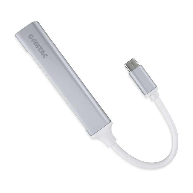 HUB USB-C COMTAC 1PORTA USB 3.0 + 3PORTAS USB 2.0 ALUMINIO PRATA 20121100