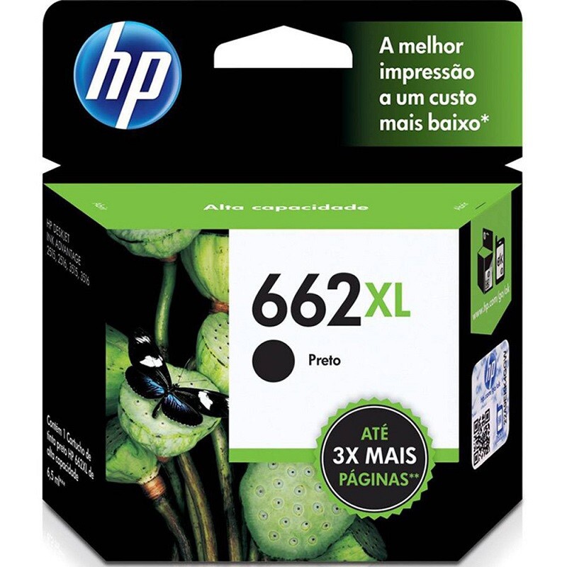 CARTUCHO HP 662XL - PRETO CZ105AB - 6,5ML