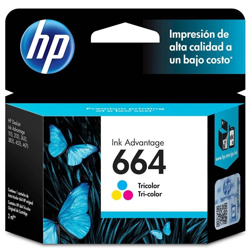 CARTUCHO HP 664 - COLOR F6V28AB - 2ML             