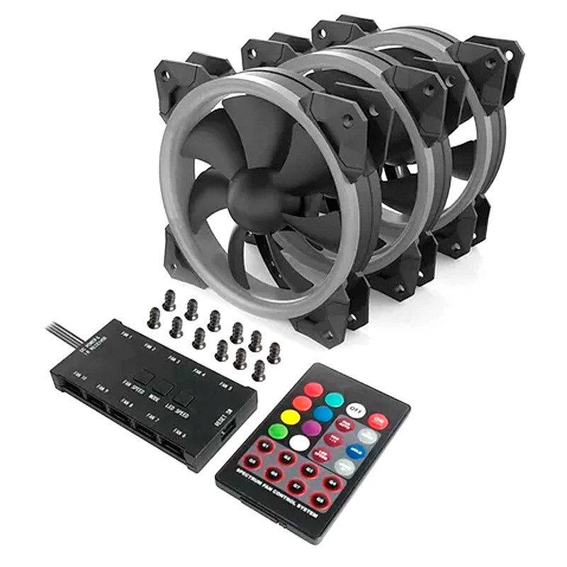 KIT GAMER C/3 FANS RGB F008                       