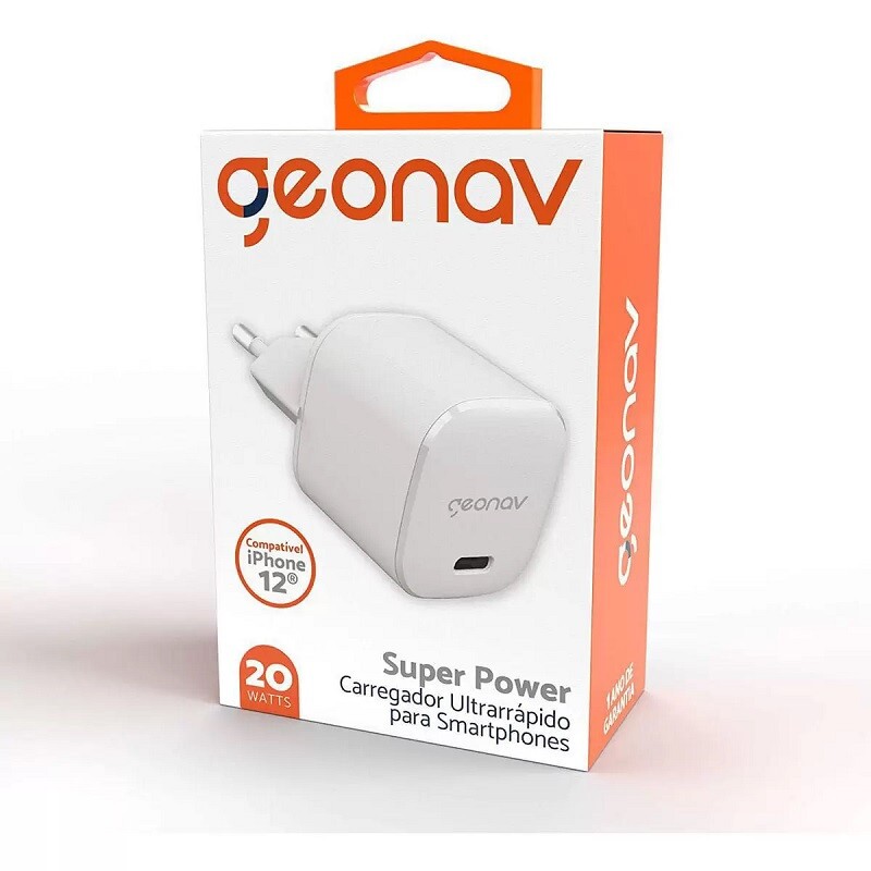 CARREG.GEONAV SUPER POWER USB-C 20W BRANCO        