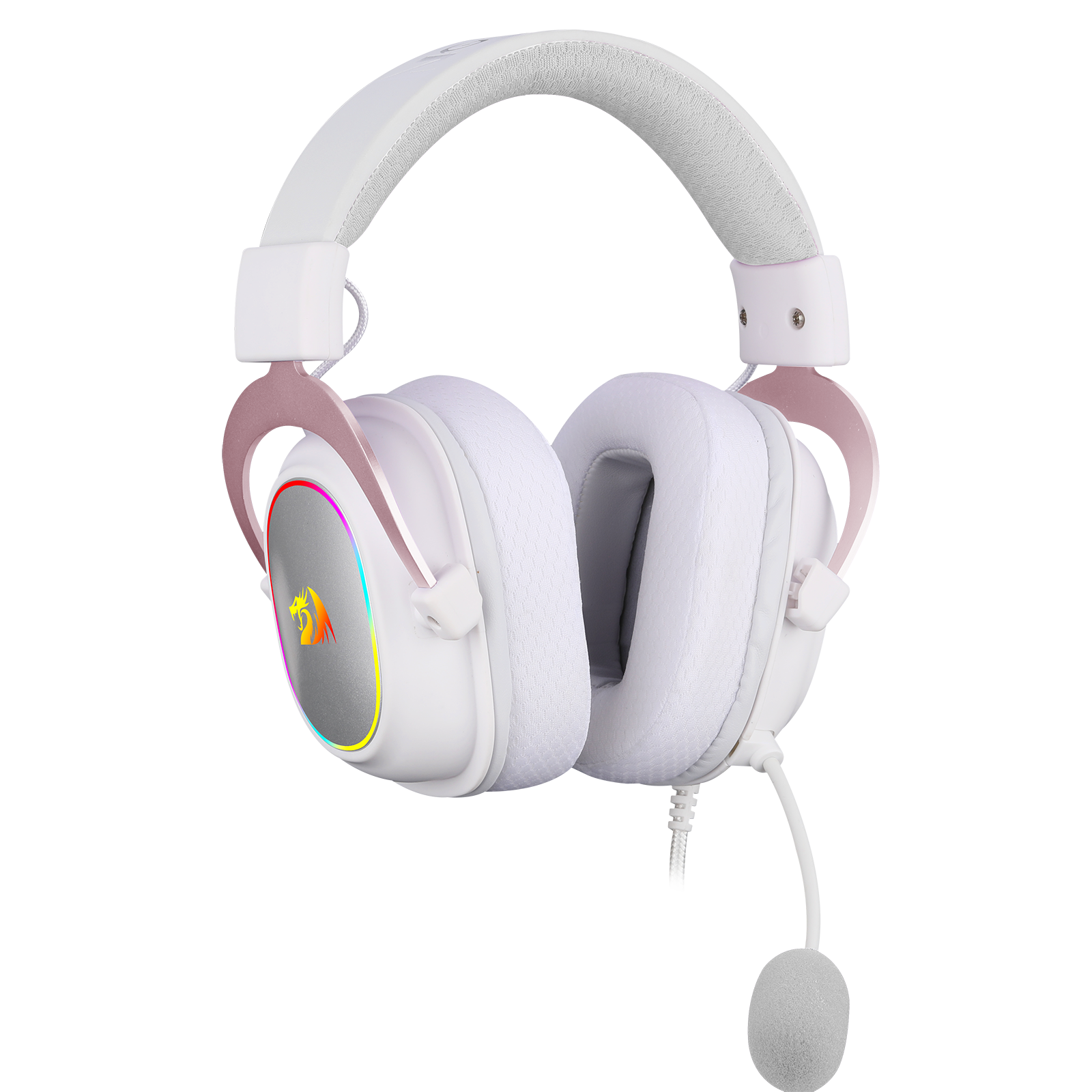 FONE REDRAGON GAMER HEADSET ZEUS RGB ROSA/BR      