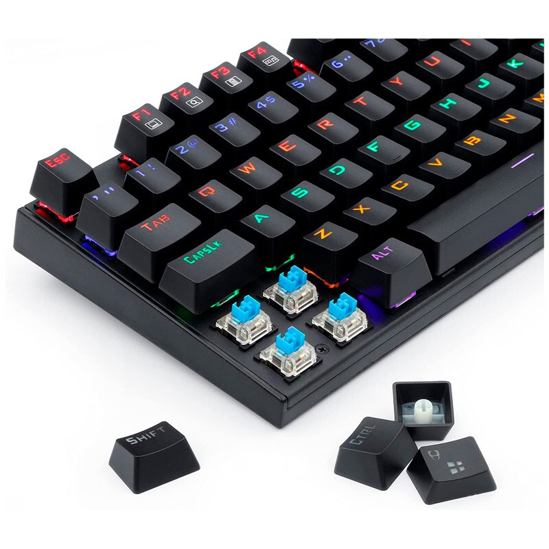 TECLADO MECANICO RUDRA PRETO KEYBOARD AZUL        