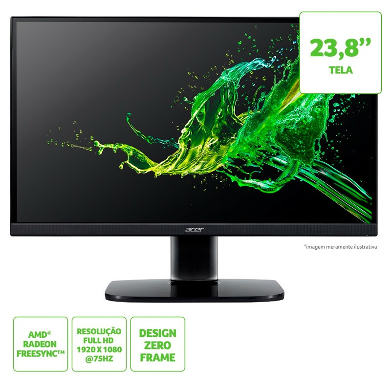 MONITOR GAMER ACER 23,8" LED FHD KA242Y HDMI PT   