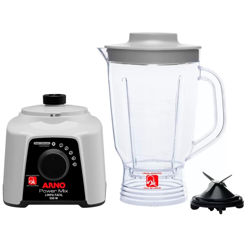 LIQUIDIFICADOR ARNO POWER MIX LIMPA FACIL CINZA