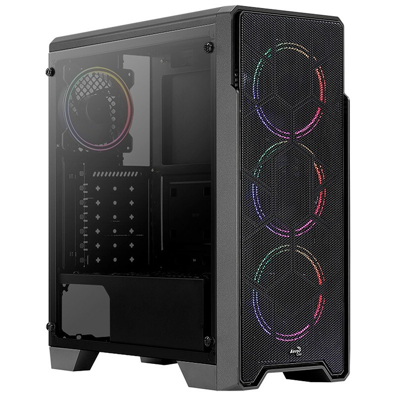 GABINETE AEROCOOL ATX ORE SATURN FRGB PRETO       