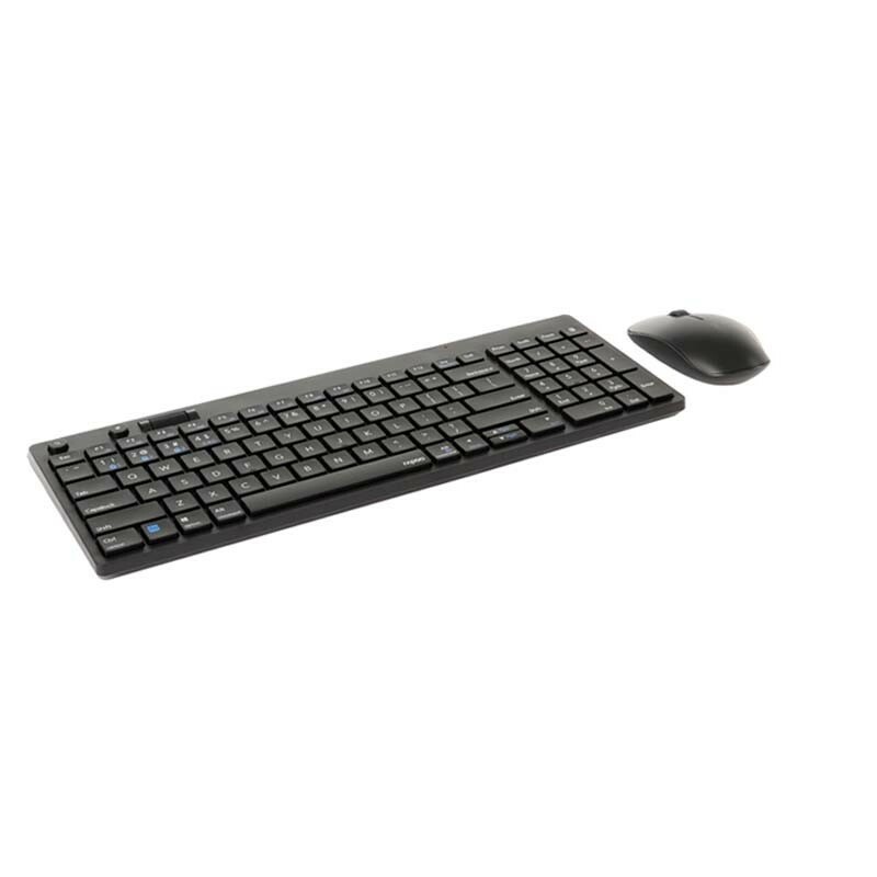 TECLADO+M. RAPOO S/FIO BLUETOOTH C/PILHA+2.4GHZ PT