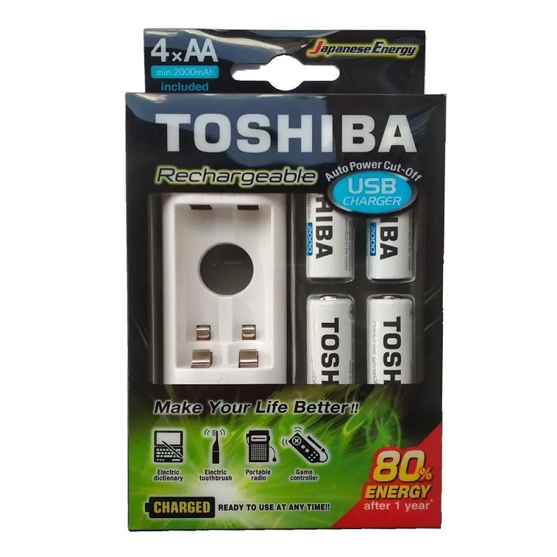 CARREG.TOSHIBA USB AA/AAA +C/4PILHAS TNHC-6GME4 CB