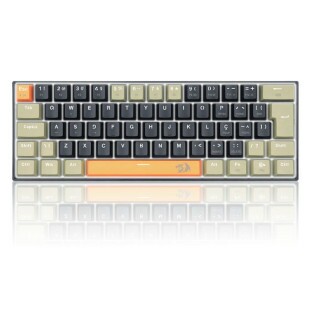 TECLADO REDRAGON GAMER MECANICO LAKSHMI K606-OG&BK&GY PT-BROWN