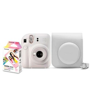 KIT CAMERA FUJIFILM INSTAX MINI 12 + PACK 10 FOTOS MACARON + BOLSA BRANCA