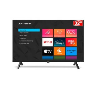 TV 32" LED AOC ROKU TV SMART WI-FI 32S5045/78G PRETA