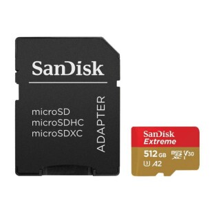 CARTAO DE MEMORIA MICRO SD 512GB SANDISK EXTREME CLASSE 10 190MB/S SDSQXAV-512G-GN6MA