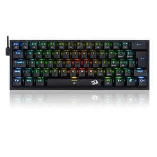 TECLADO REDRAGON GAMER MECANICO FIZZ RGB K617-RGB-W PT-BROWN