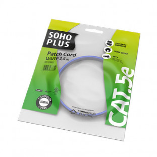 PATCH CORD SOHOPLUS CAT.5E 2.5MTS  AZUL CLARO