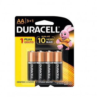 PILHA DURACELL AA LEVE 4 PAGUE 3 MN1500B4