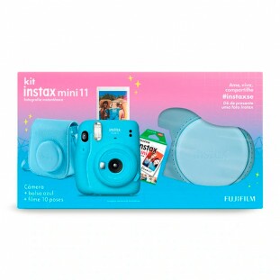 KIT CAMERA INSTAX MINI 11+ PACK 10 + BOLSA S. AZUL