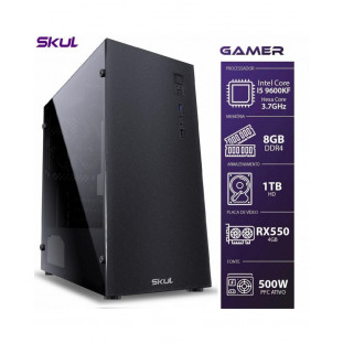 CPU GAMER SKUL I5 9600KF  8GB/HD1TB/RX550 4GB     