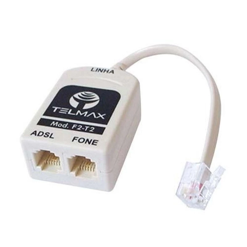 FILTRO DE LINHA TELMAX ADSL C/2 SAIDA F2-T2 BEGE
