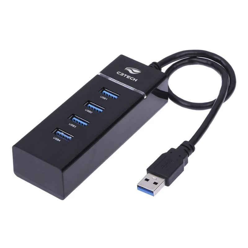 HUB C3TECH USB 3.0 4PORTAS HU-300BK PRETO