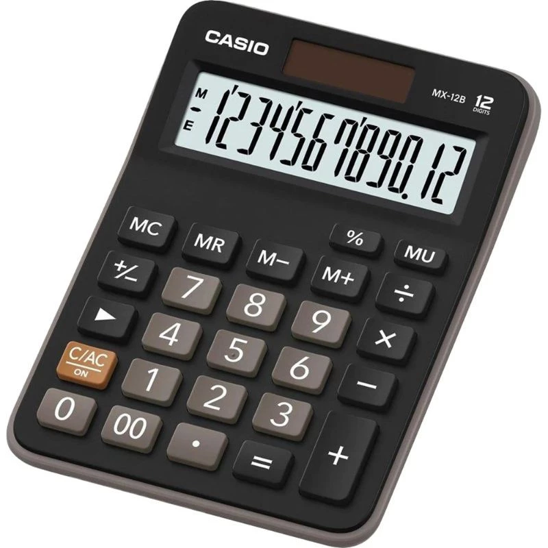 CALCULADORA DE MESA CASIO MX-12B-W4-DC 12 DIGITOS PRETA
