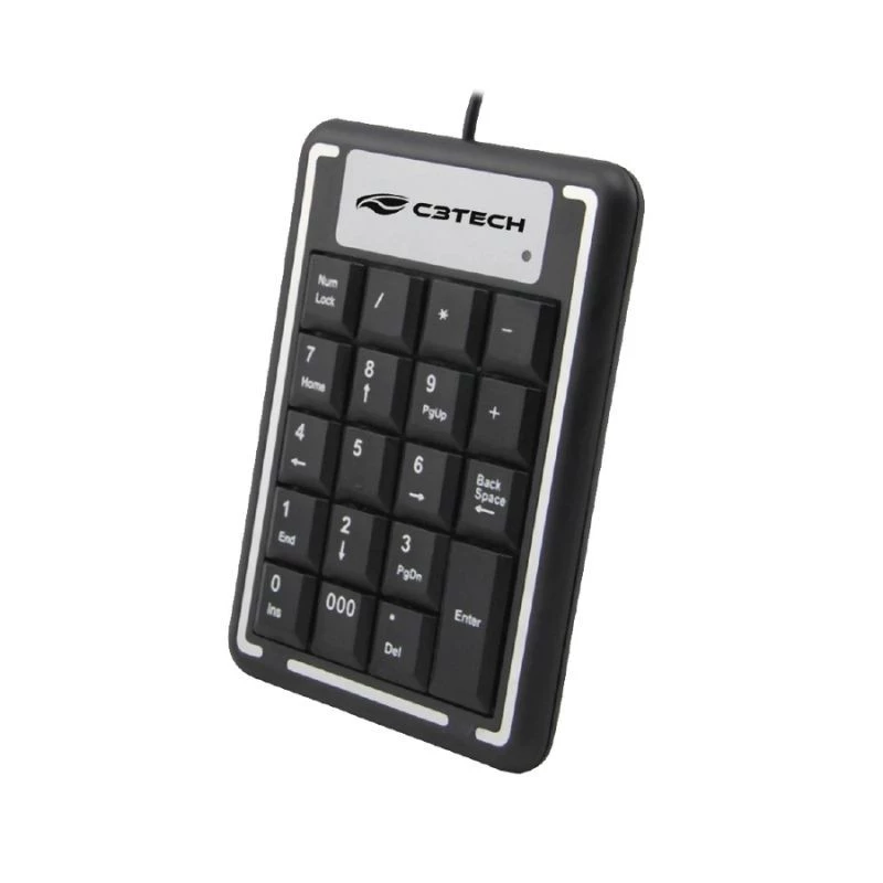 TECLADO C3TECH USB 2.0 COM FIO NUMÉRICO KN-11BK PRETO