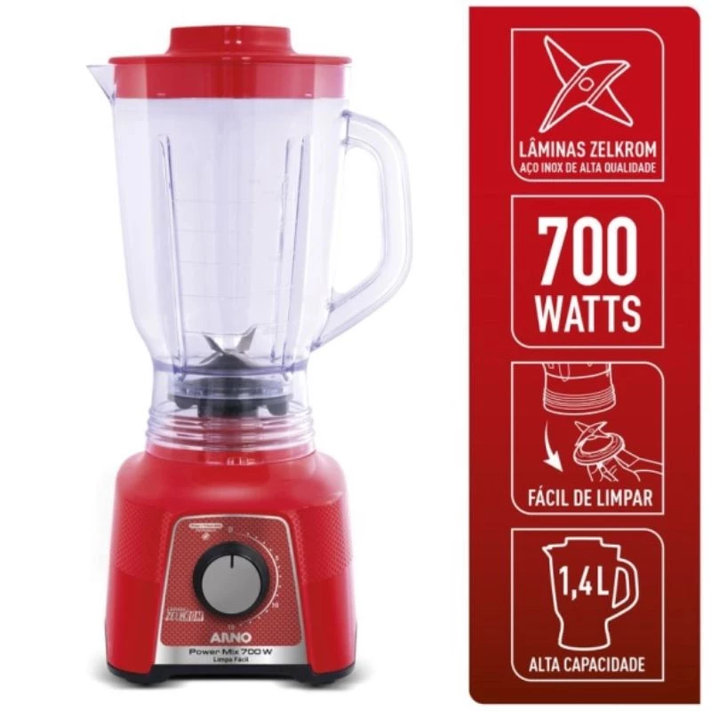 LIQUIDIFICADOR ARNO POWER MIX LIMPA FÁCIL 700W LQ34 VM