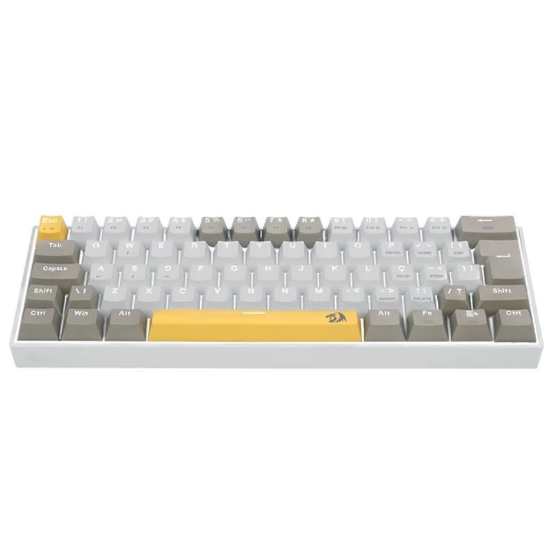 TECLADO REDRAGON GAMER MECANICO LAKSHMI K606-YL-WT-GY PT-BROWN