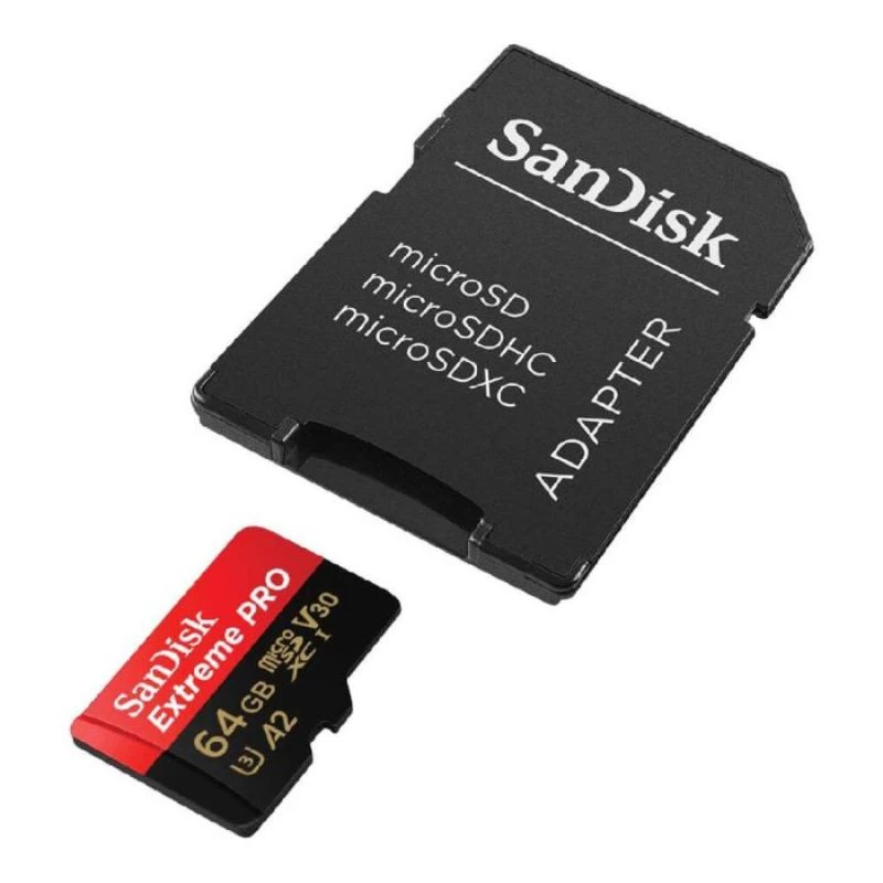 CARTAO DE MEMORIA MICRO SD 64GB SANDISK EXTREME PRO CLASSE V30 A2 200MB/S SDSQXCU-O64-GN6MA