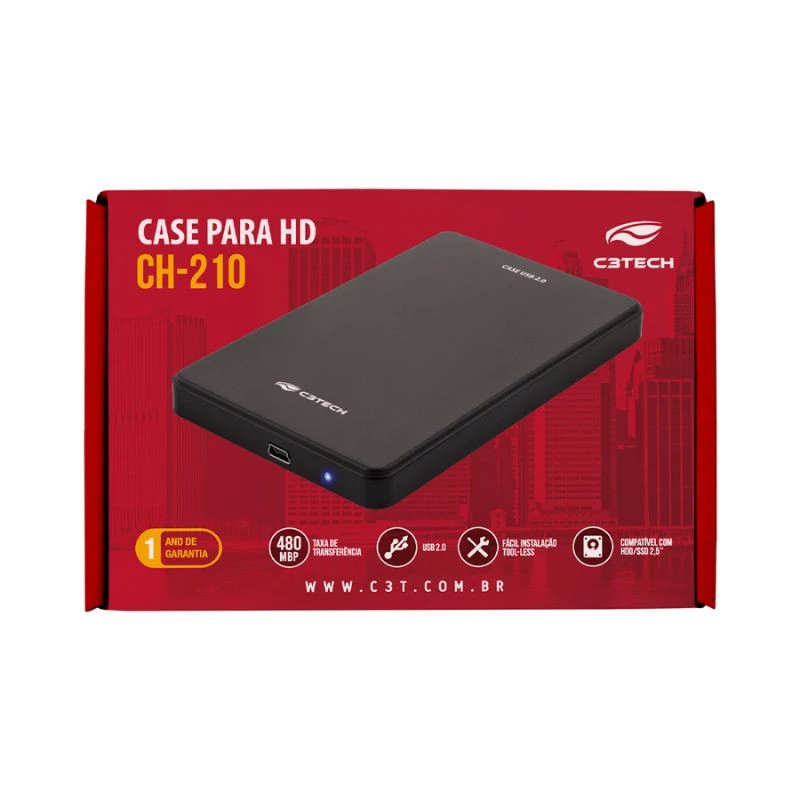 CASE P/HD 2.5 C3TECH USB 2.0 CH-210BK PRETO