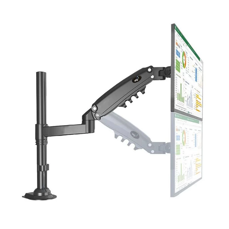 SUPORTE ELG ERGONOMICO TIPO TORRE MULTIARTICULADO DE MESA 17" A 27" FH80N PRETO