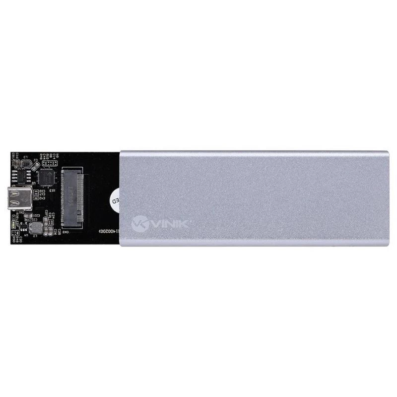 CASE P/SSD VINIK USB 3.1 X TYPE-C M.2 SATA CS25-C31 PRATA