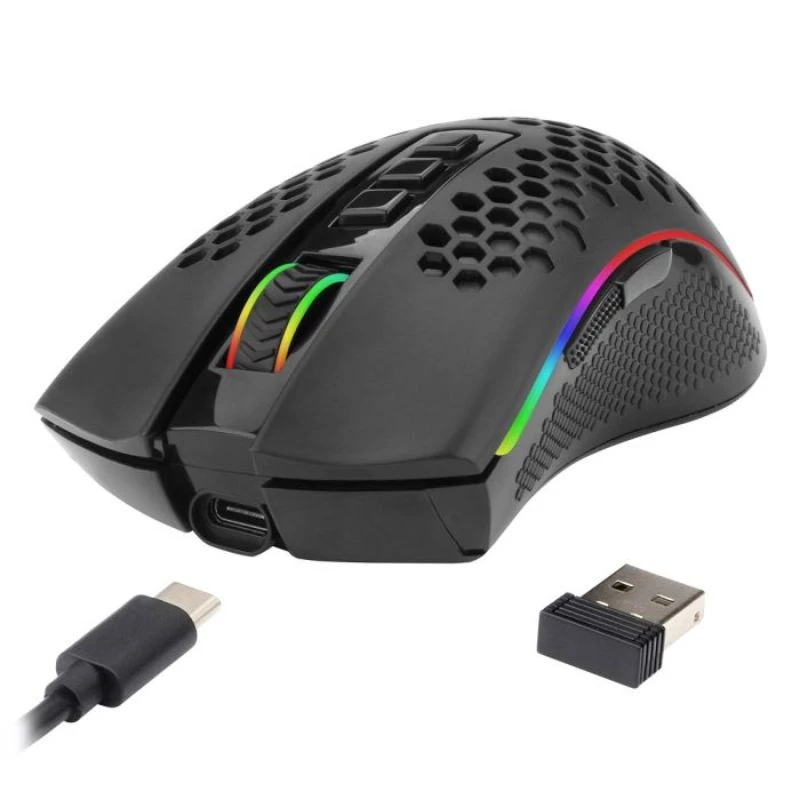 MOUSE REDRAGON GAMER SEM FIO STORM PRO 16000DPI RGB M808-KS PRETO