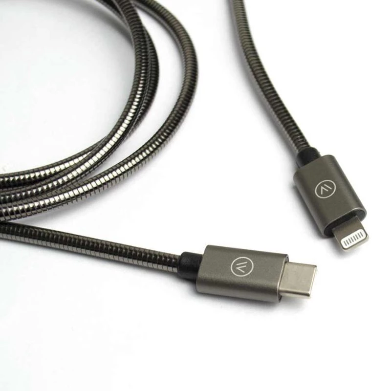 CABO IWILL LIGHTNING X USB-C 1,2MT 1436-MTL CBL MFI USBC BK METAL