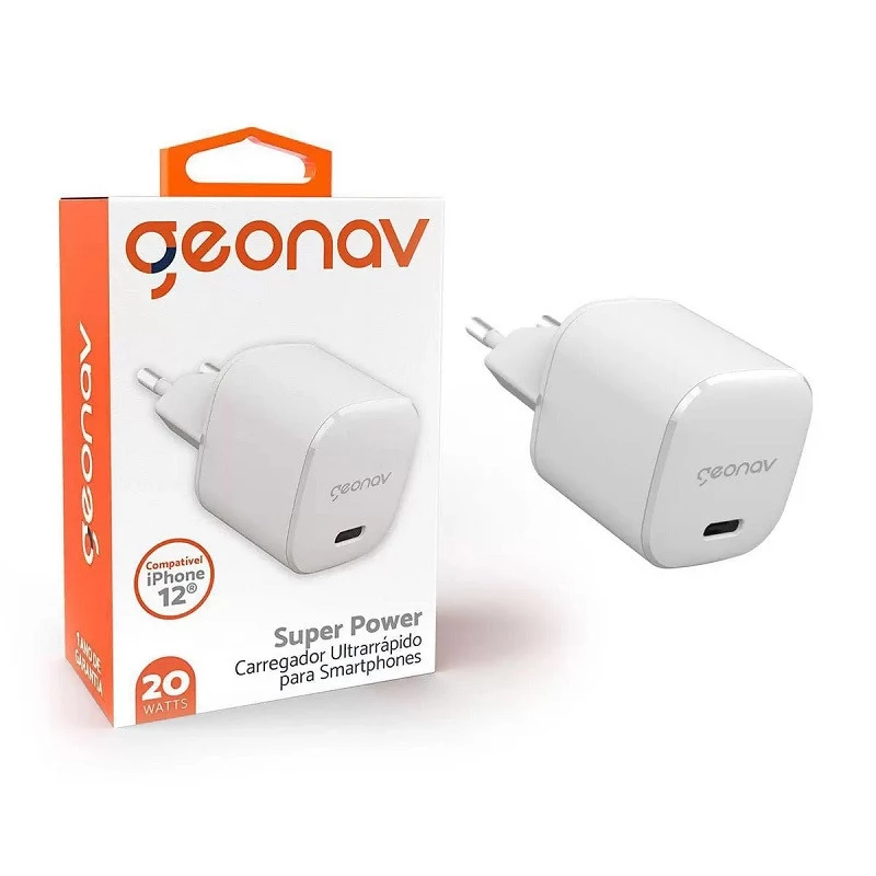 CARREG.GEONAV SUPER POWER USB-C 20W BRANCO        