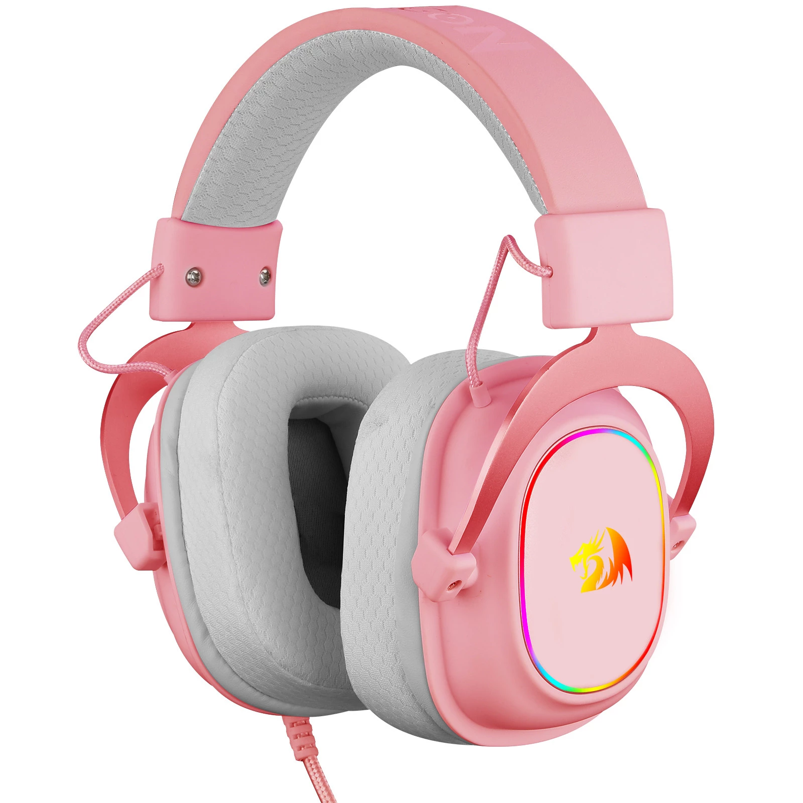 FONE REDRAGON GAMER ZEUS RGB ROSA                 