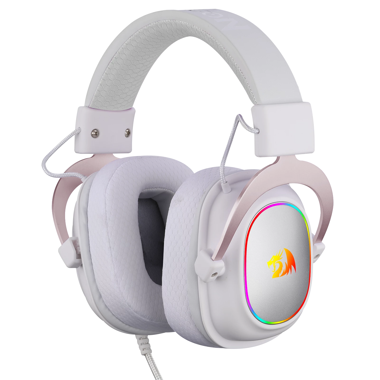 FONE REDRAGON GAMER HEADSET ZEUS RGB ROSA/BR      