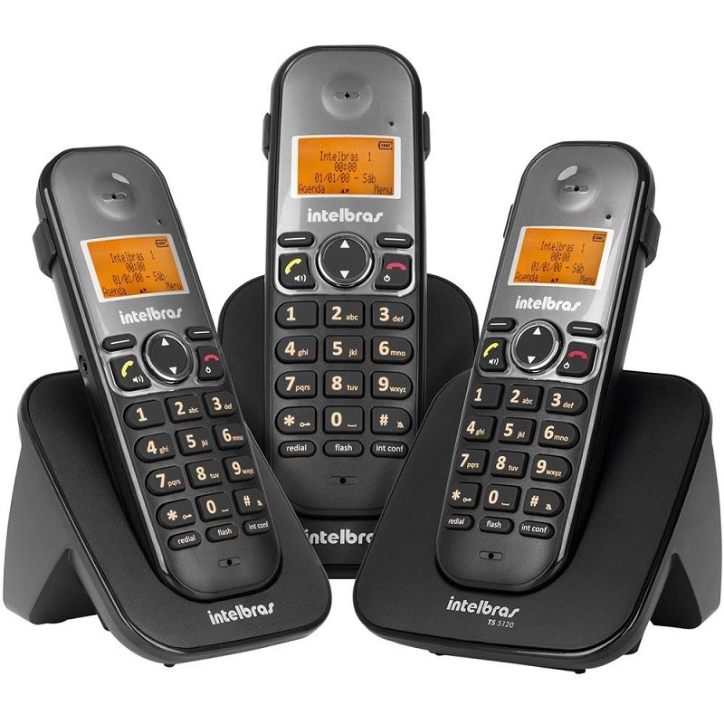 TEL. S/FIO DIGITAL INLTEBRAS C/2 RAMAIS TS5123 PT