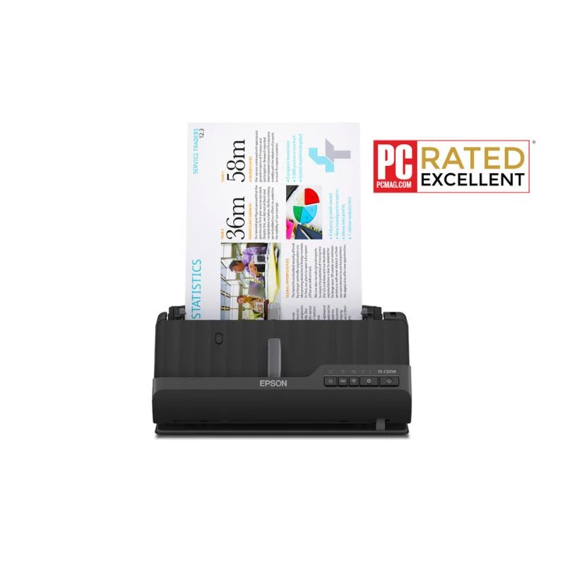 SCANNER EPSON ES-C320W PORTATIL DUPLEX COLORIDA USB/WI-FI B11B270201 PRETA