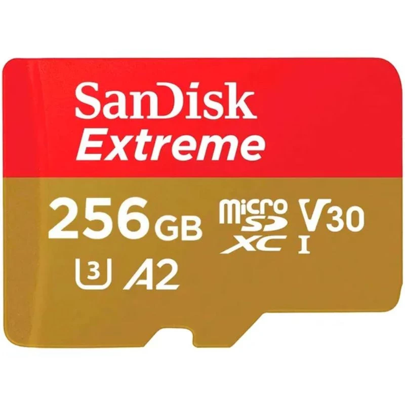 CARTAO DE MEMORIA MICRO SD 256GB SANDISK EXTREME CLASSE V30 A2 190MB/S SDSQXAV-256G-GN6MN