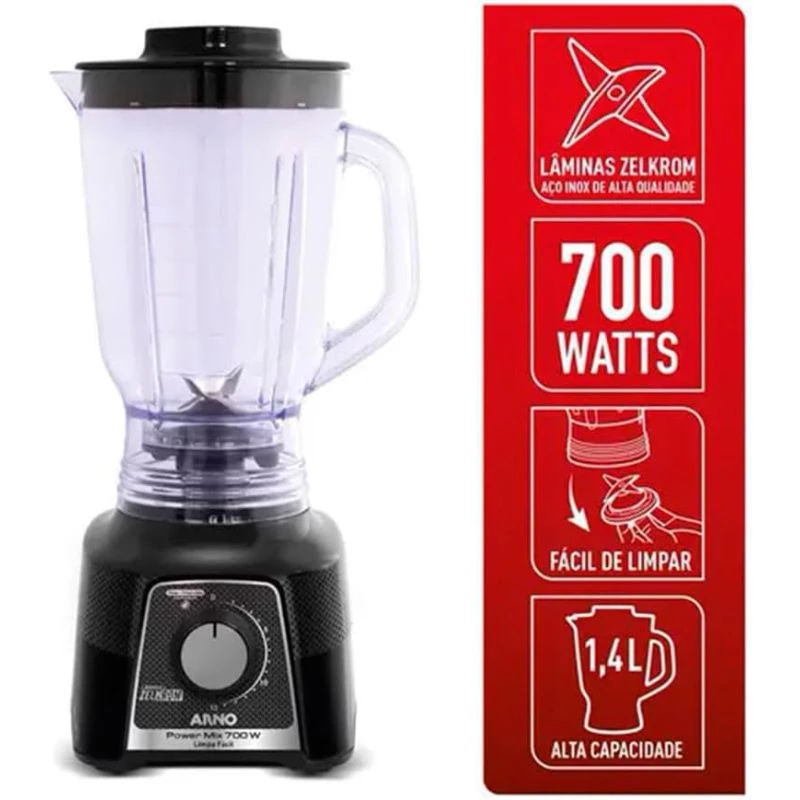 LIQUIDIFICADOR ARNO POWER MIX LIMPA FÁCIL 700W LQ33 PT