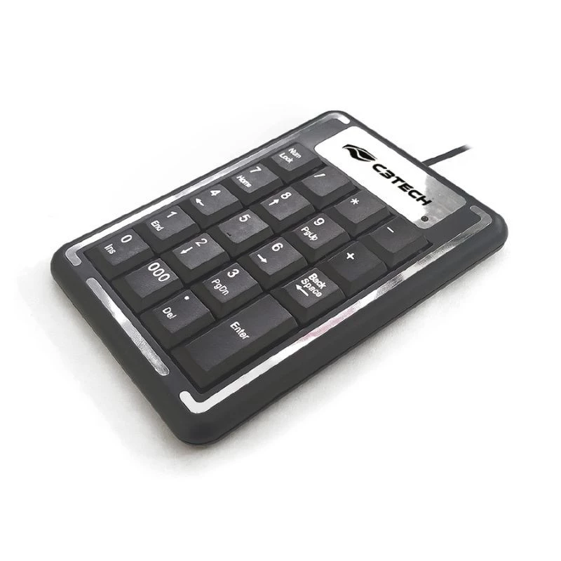 TECLADO C3TECH USB 2.0 COM FIO NUMÉRICO KN-11BK PRETO