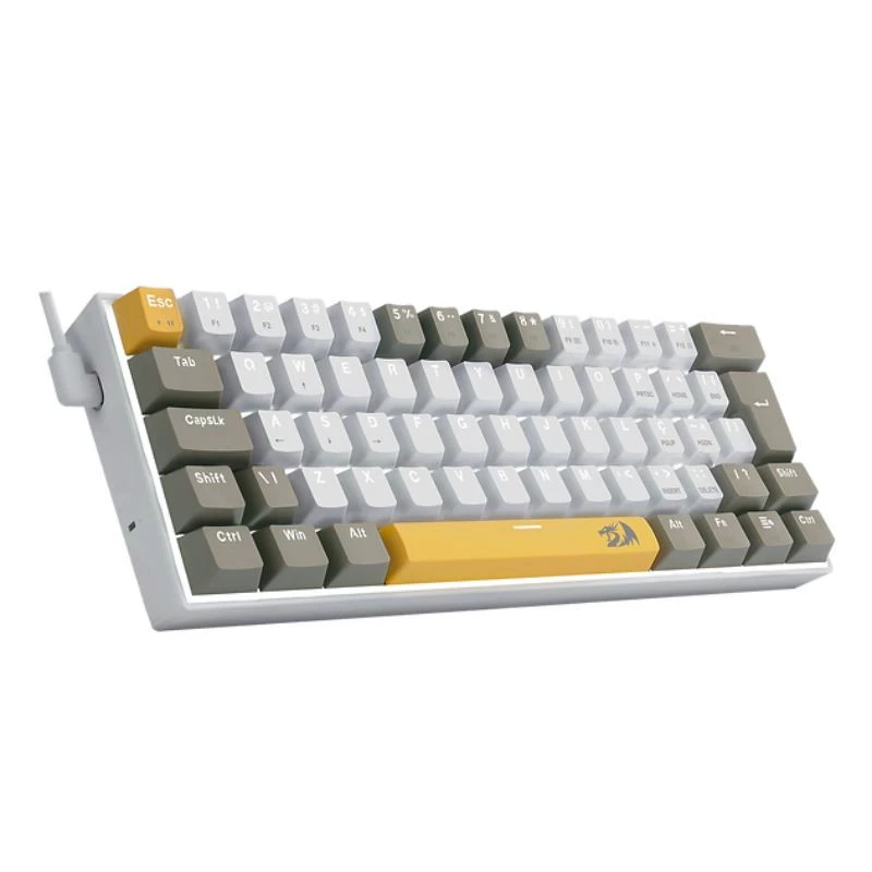 TECLADO REDRAGON GAMER MECANICO LAKSHMI K606-YL-WT-GY PT-BROWN