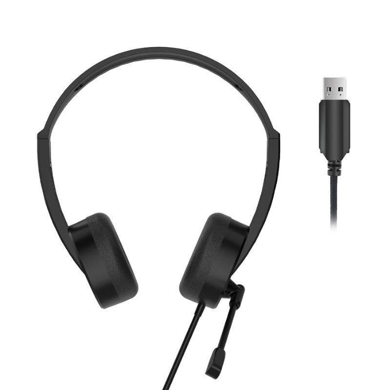 FONE DE OUVIDO LECOO USB HT106 WIRED HEADSET PRETO