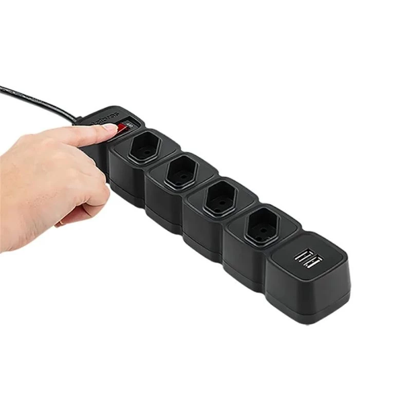 FILTRO DE LINHA INTELBRAS C/4 TOMADAS 2P USB EPE 204 PRETO 4824205