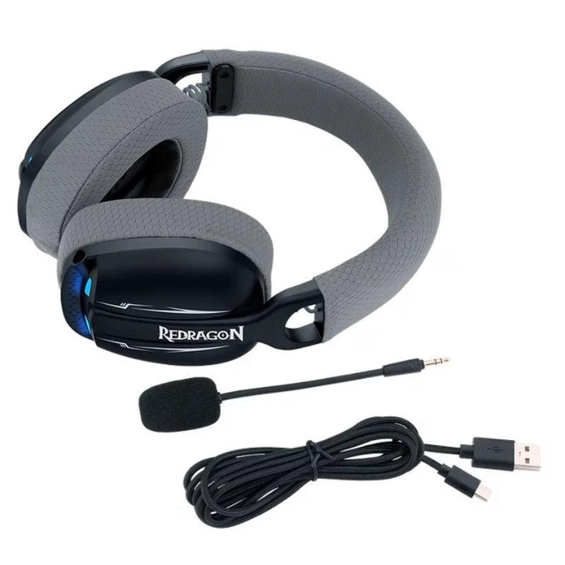 FONE REDRAGON GAMER HEADSET SEM FIO SKULD PRO PC/PS4/PS5 H878BG PRETO
