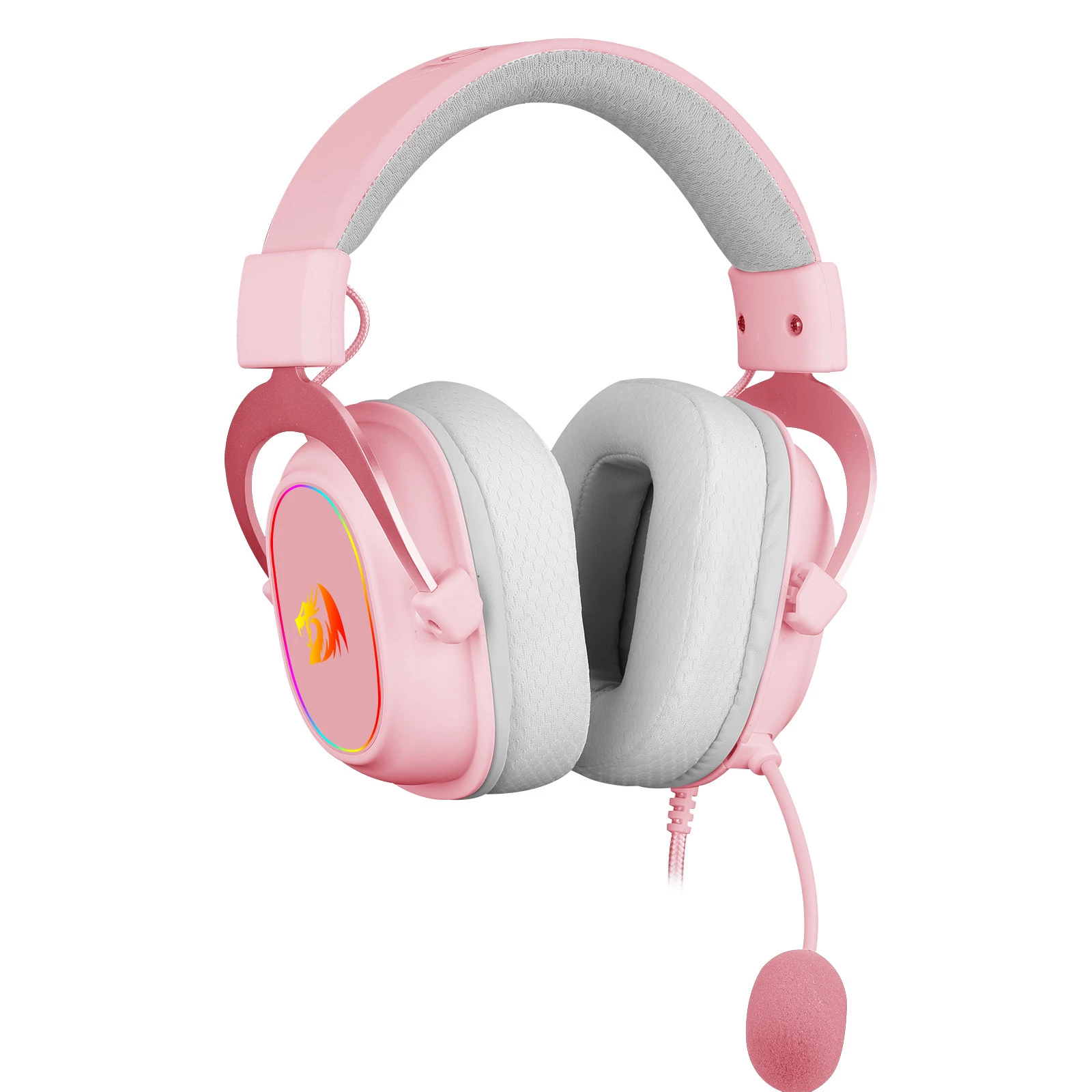FONE REDRAGON GAMER ZEUS RGB ROSA                 