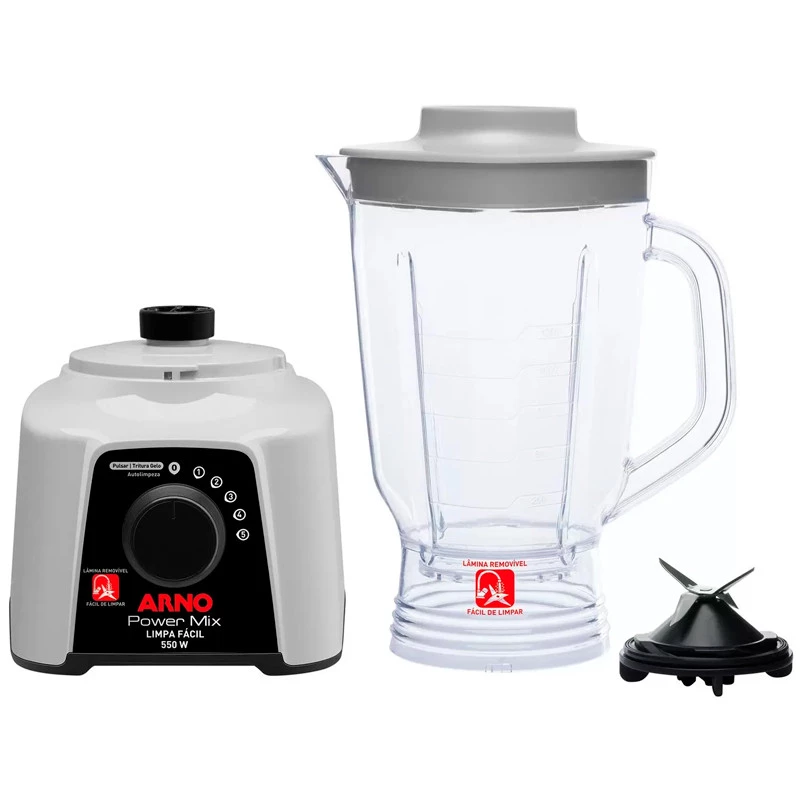 LIQUIDIFICADOR ARNO POWER MIX LIMPA FACIL CINZA   