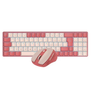 COMBO TECLADO+MOUSE REDRAGON USB 2.4G SEM FIO BS-8772 RP ROSA