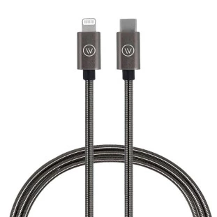 CABO IWILL LIGHTNING X USB-C 1,2MT 1436-MTL CBL MFI USBC BK METAL