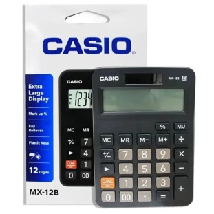 CALCULADORA DE MESA CASIO MX-12B-W4-DC 12 DIGITOS PRETA